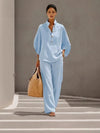 Oversized Shirt & Wide Leg Pants Set