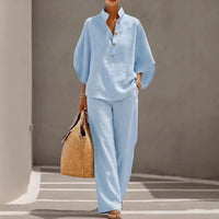 Oversized Shirt & Wide Leg Pants Set