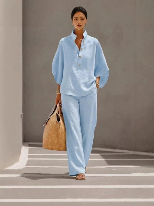 Oversized Shirt & Wide Leg Pants Set