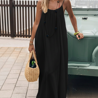 Elegant Backless Maxi Dress – Flowy Summer Vacation Dress