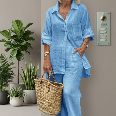Oversized Shirt & Wide Leg Pants Set